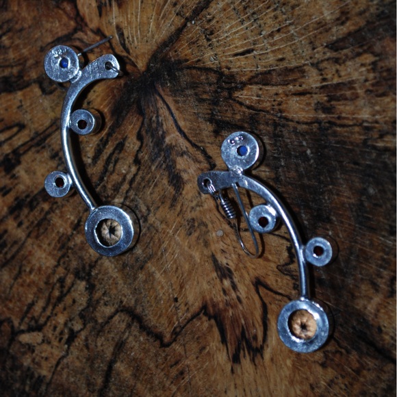 Moonstoone Beaded Accent Earrings 2" - Picture 4 of 5